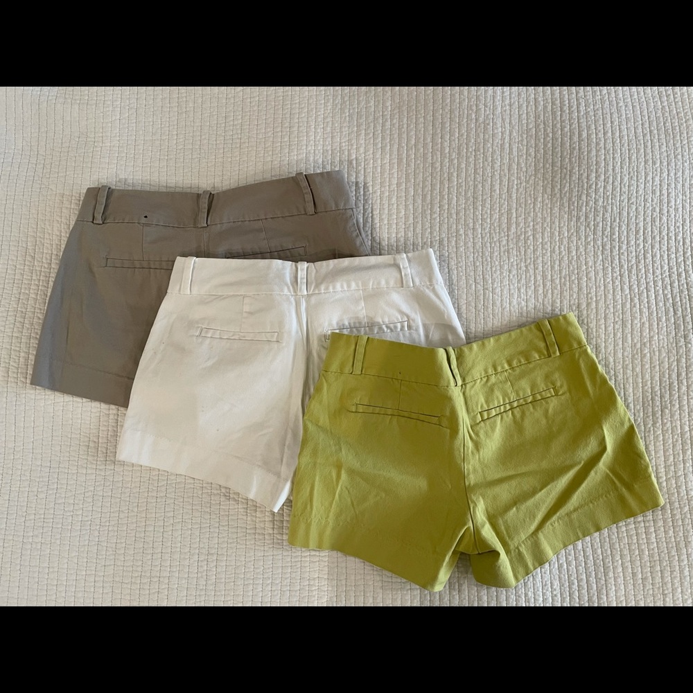 Banana Republic shorts - khaki, white, lime green